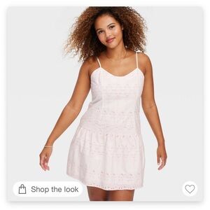 Roller Rabbit White Mini Dress with Pink Embroidery